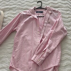 Ralph Lauren Pink and White Striped Shirt